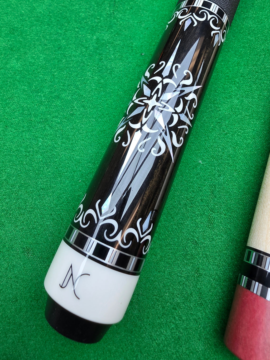 Neocue custom pink ivory pool cue with 32-point inlays - photo 3
