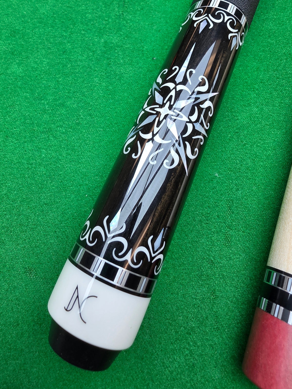 Neocue custom pink ivory pool cue with 32-point inlays - photo 3