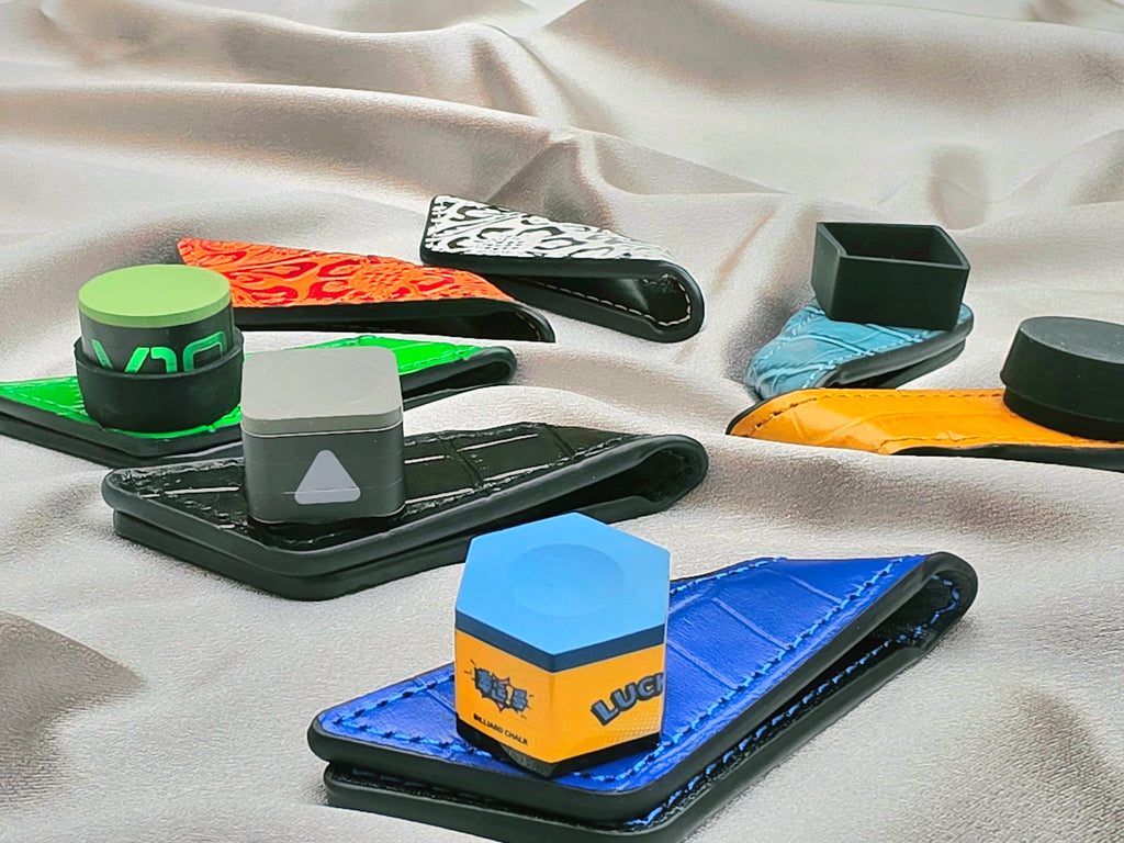 Leather Billiard Chalk Holder - Belt & Case Clip